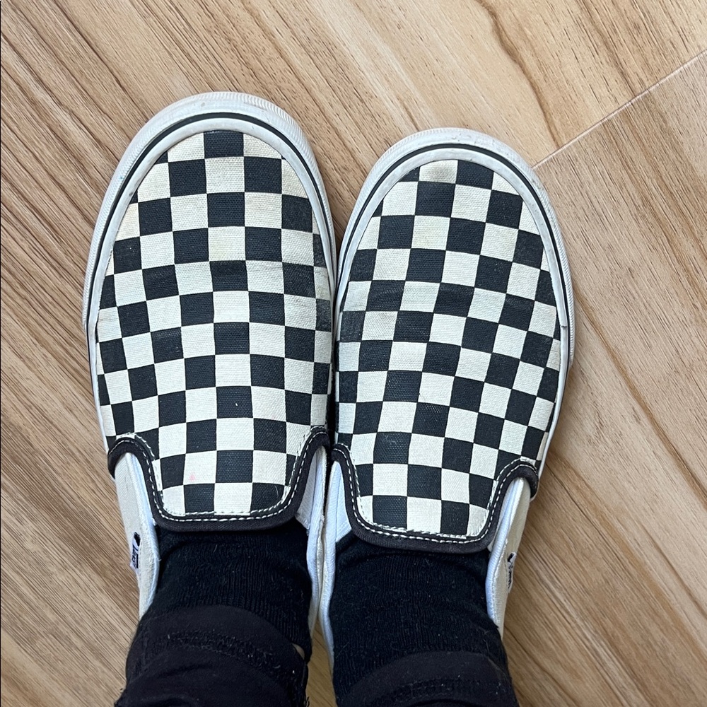 Vans Shoes Women's 6.5 Classic White Black Checkered Casual Sneakers